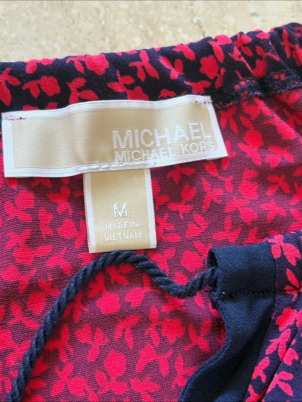 NWOT Michael Kors navy blue and pink mini dress